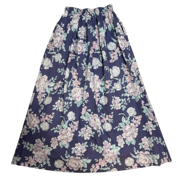 Laura Ashley Dresses & Skirts - Vintage Laura Ashley 80's 100% Cotton Purple Floral Midi Skirt